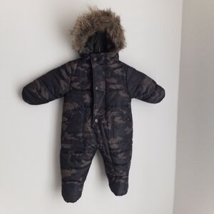 Rothschild Baby Toddler Bunting Winter Snow Snowsuit Faux Fur size 3-6 months